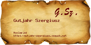 Gutjahr Szergiusz névjegykártya